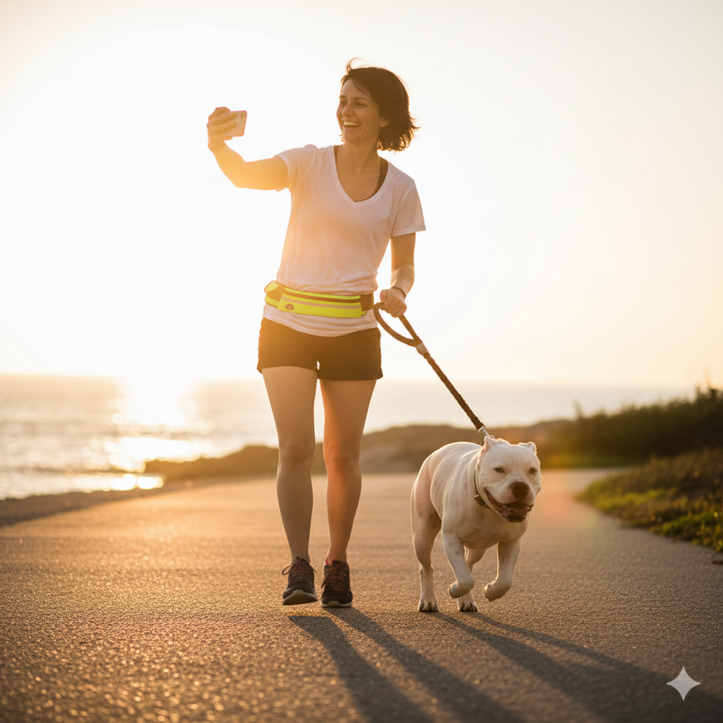 Premium Jogging-Leine mit Bauchgurt – Freihändiges Training für Sie & Ihren Buddy